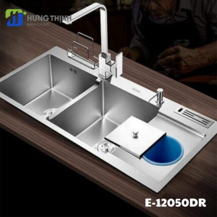 CHẬU RỬA CHÉN 2 HỘC INOX 304 E-12050DR